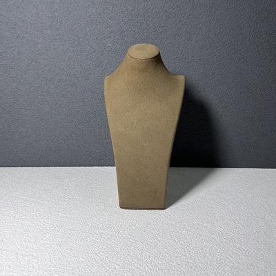 ROHS Manken Büstü Takı Ekranı Kahve Mikrofiber Kolye Standları Ekranlar