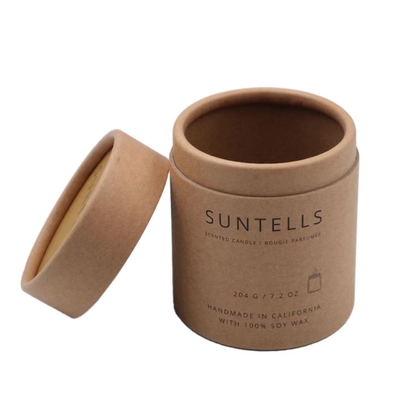Dia 102mm * 158mm Kraft Tüp Kutusu Lüks Mum Ambalaj Kutuları Haddelenmiş Kenar