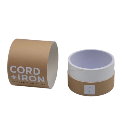 Dia 102mm * 158mm Kraft Tüp Kutusu Lüks Mum Ambalaj Kutuları Haddelenmiş Kenar